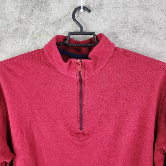 Mens Red Roundtree & Yorke Pullover Sweatshirt 1/2 Zip Long Sleeve Size 2XT - Picture 4 of 10